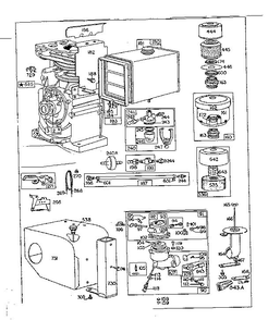 Carburetor And Air Cleaner Assembly Diagram and Parts List for 170400-170499 0510 - 0570 Briggs and Stratton Engine